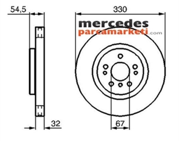 Mercedes ML Serisi W164 ML - X164 GL - W251 Ön Fren Diski Takım