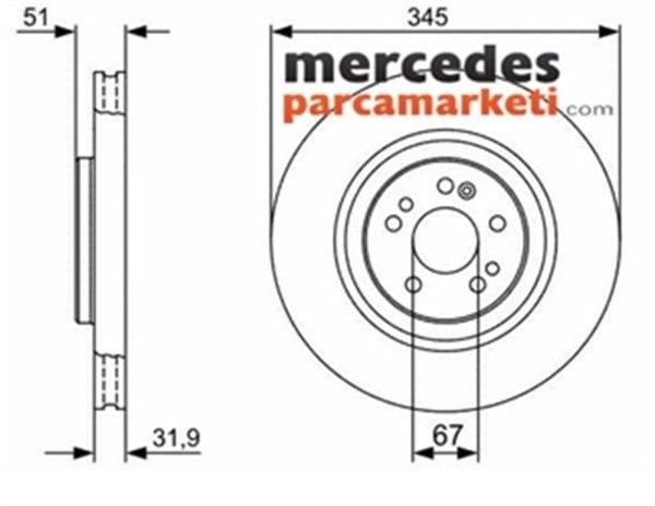 Mercedes ML Serisi W163 ML Serisi 1998-2005 Ön Fren Diski Takım