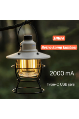 SHUFA BEYAZ Nostaljik ışığı ayarlanabilir USB Şarjlı Ledli Kamp Lambası 2000mA