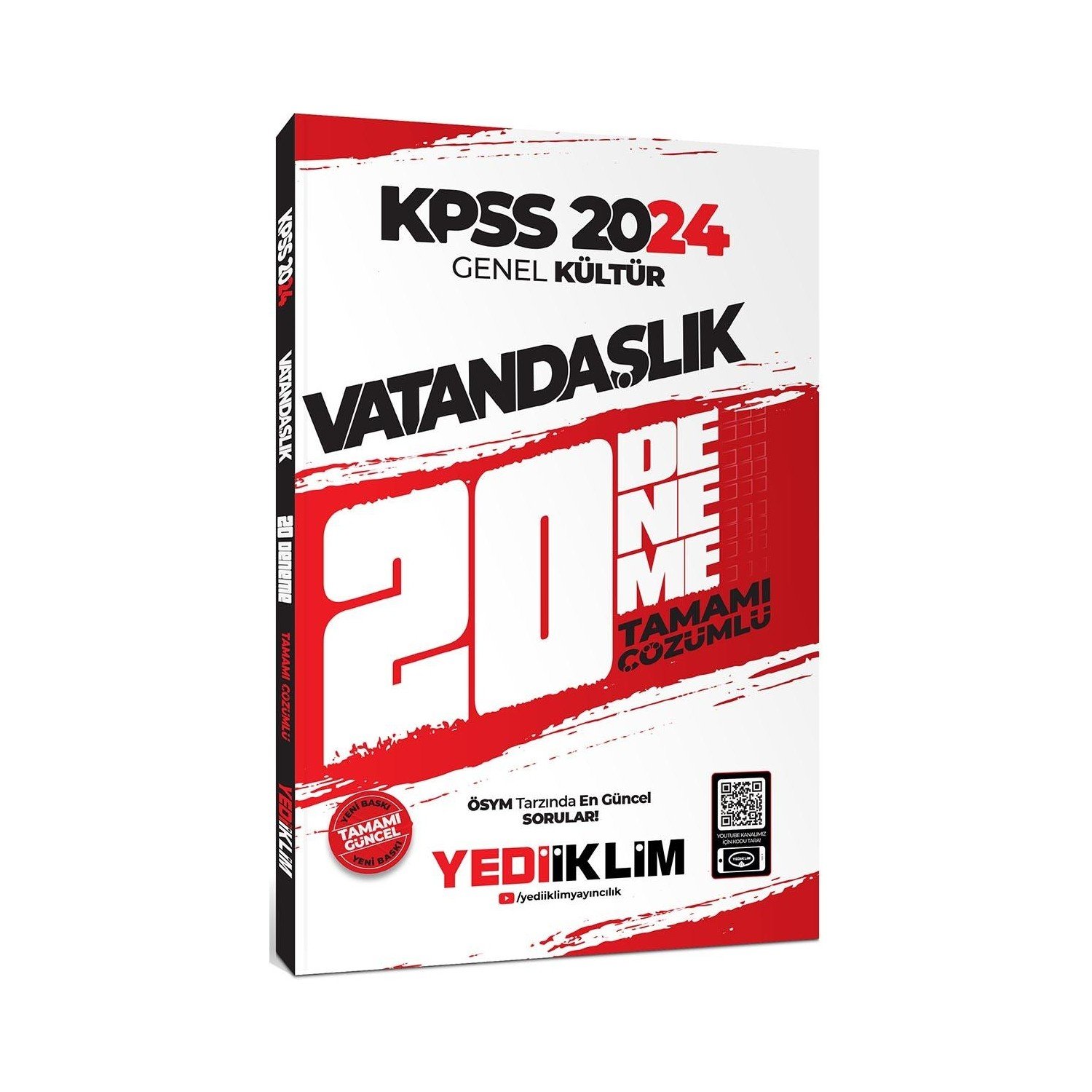 Yediiklim Yayınları 2024 KPSS Genel Kültür Vatandaşlık Tamamı Çözümlü 20 Deneme