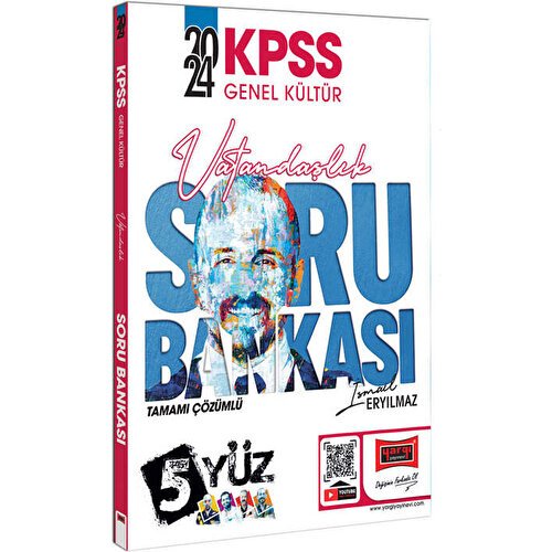 Yargı Yayınları 2024 KPSS Genel Kültür 5Yüz Vatandaşlık Tamamı Çözümlü Soru Bankası