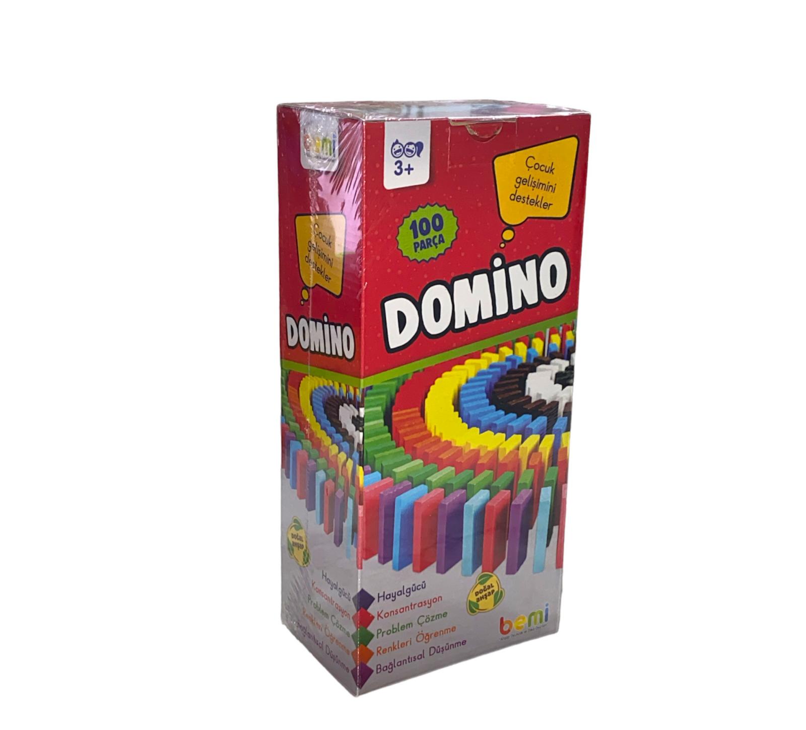 BEMİ Eğitici Oyun Domino 100 Parça Ahşap