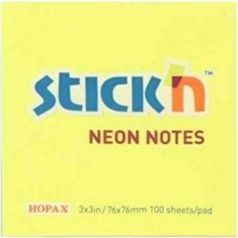 Stickn Eco Notes 76 mm X76 mm Yapışkanlı Not Kağıdı 100 syf. Pastel Sarı