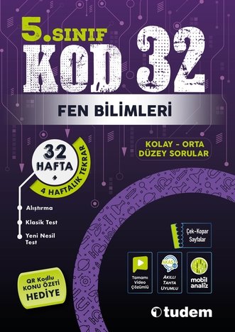 Tudem Yayınları 5.Sınıf Fen Bilimleri Kod 32 Tekrar Testleri