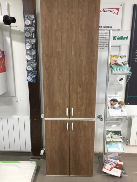 210cm Demonte Ahşap Görünümlü İkili Kombi Dolabı  (60x210x36)