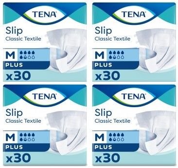 Tena Slip Classic Tekstil 5,5 damla Orta Boy Medium Belbantlı Hasta Bezi 30'lu 4 paket / 120 adet