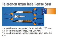 Uzun İnce Pense Takımı Telefoncu Pense Seti 4 PARÇA