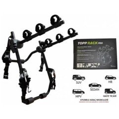 Topp Rack Pro 3'lü Araç Arkası Bisiklet Taşıyıcısı