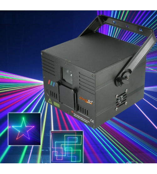 1 W RGB Lazer Işık sistemi sese duyarlı animasyonlu 