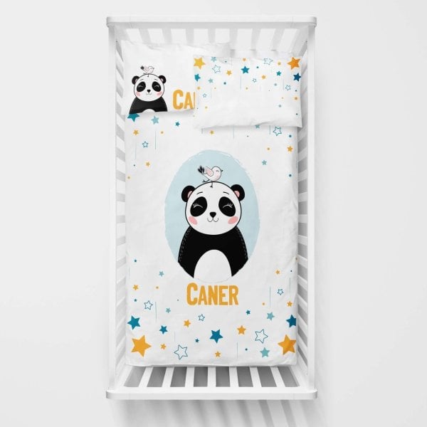 Kişiye Özel Bebek Nevresim Takımı Panda
