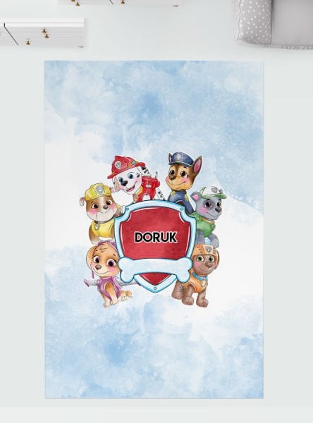 Kişiye Özel 11mm Dijital Baskı Soft Halı Paw Patrol