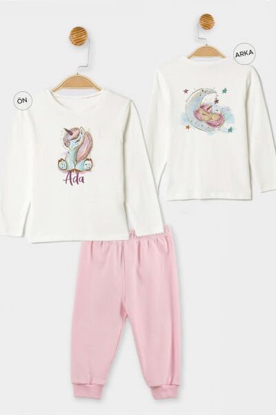 İsme Özel Organik Kız Bebek Pijama Takımı Unicorn