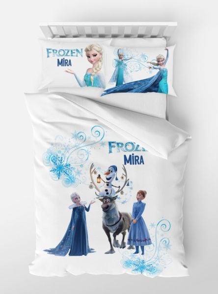Kişiye Özel Tek Kişilik Nevresim Takımı Frozen Elsa