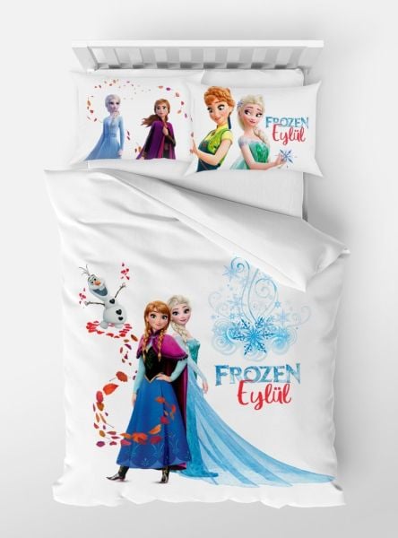 Kişiye Özel Tek Kişilik Nevresim Takımı Frozen Elsa