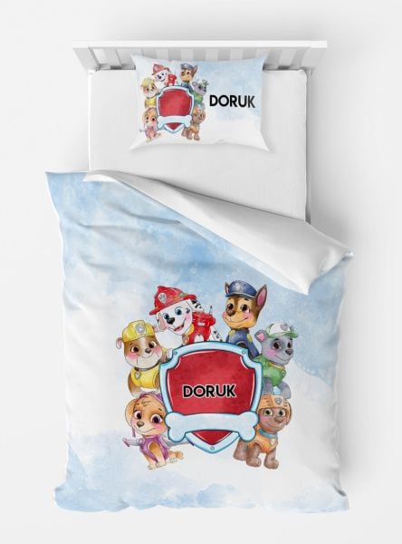 Kişiye Özel Tek Kişilik Nevresim Paw Patrol