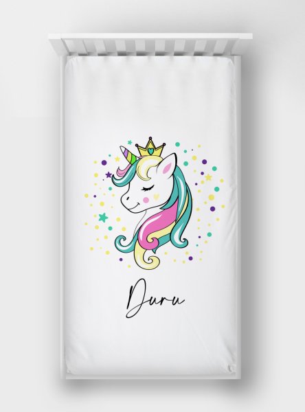 Dijital Baskılı Tek Kişilik Lastikli Çarşaf Unicorn