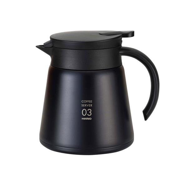 Hario V60 03 Insulated Stainless Steel Server 800 ML - Hario V60 03 Yalıtımlı Paslanmaz Servis Sürahisi 800 ML Siyah