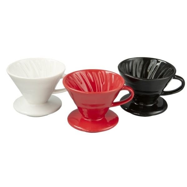 Black Goat V60 02 Seramik Dripper Color Set - 3 Adet Dripper (Beyaz - Kırmızı - Siyah)