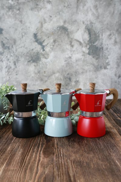 Black Goat 3 Cup Moka Pot -  Kırmızı