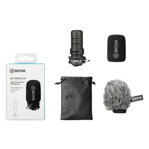 Boya BY-DM100-OP Dji Osmo Pocket 1. ve 2. Versiyon Shotgun Mikrofon