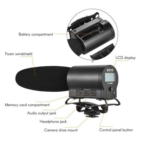 Boya BY-DMR7 Shotgun Mikrofon Ses Kayıt Cihazı