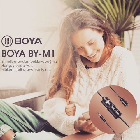 Boya BY-M1 Yaka Mikrofonu + Selfie Set