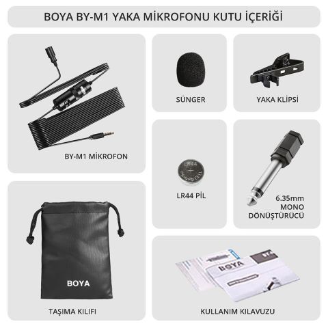 Boya BY-M1 Yaka Mikrofonu + Selfie Set