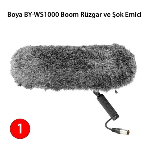 Boya Boom Pole Sopa + Shutgun Mikrofon + Rüzgar ve Şok Emici