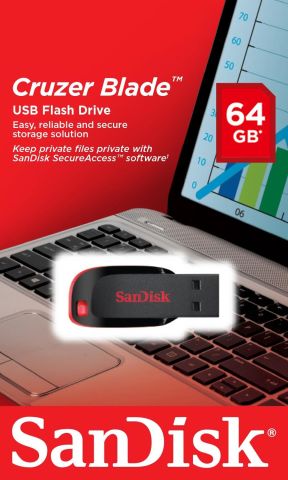 Sandisk Cruzer Blade 64GB USB Flash Bellek