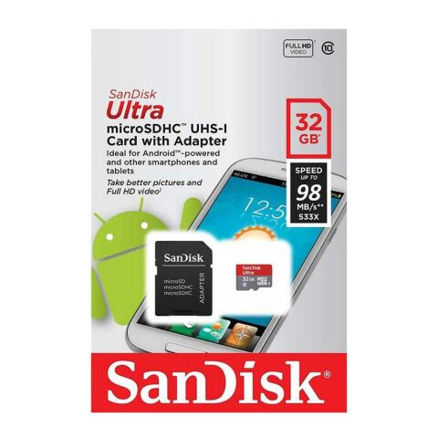 Sandisk Ultra 32GB 98mb/s MicroSDHC Hafıza Kartı