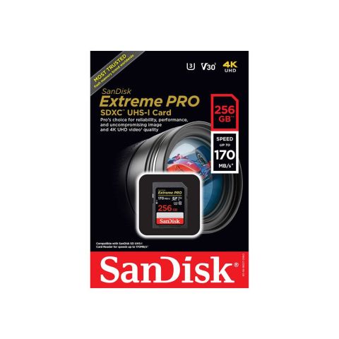 Sandisk Extreme Pro 256gb 170mb/s SDXC Hafıza Kart