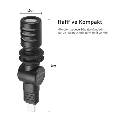 Boya BY-M100D Kompakt Lightning Telefon Mikrofonu