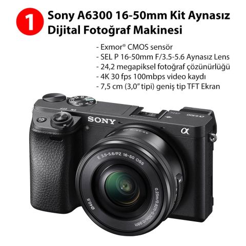 Sony A6300 16-50mm Kit + Aksesuar Seti