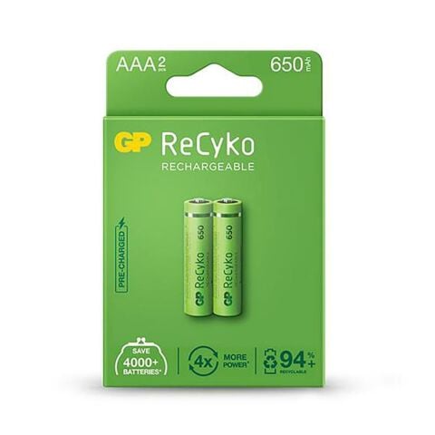 GP Recyko 650 Mah AAA 2'li Şarjlı NiMH İnce Kalem Pil