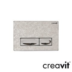 Creavit Design  Metal Paslanmaz Kumanda Paneli (Krom Su Yolu Desenli)