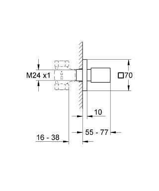 GROHE Eurocube Ankastre stop valf