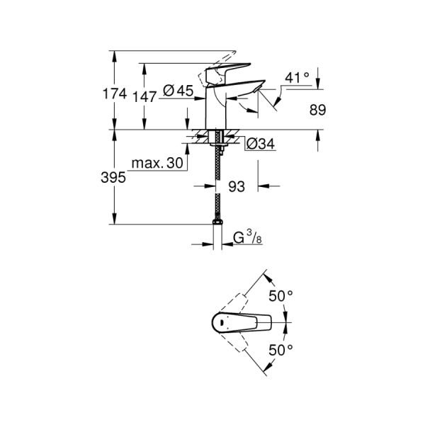 Grohe BauEdge  Lavabo Bataryası