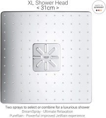 Grohe Rainshower 310 SmartActive Cube Tepe Duş  43mm 2 Akışlı
