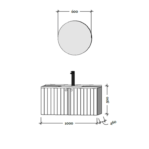 D Line 85 cm Haki Banyo Dolabı