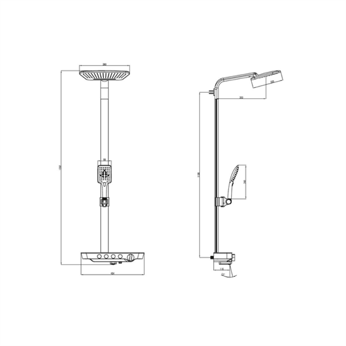 BOCCHI Selezione Air2 Touch2 360SW Banyo Bataryası ve Duş Sistemi