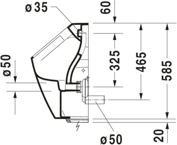 Duravit Me By Starck Pisuvar Beyaz (Kanalsız, Sinekli) Elektrikli