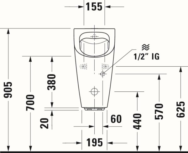 Duravit Me By Starck Pisuvar Beyaz (Kanalsız, Sineksiz) Elektrikli