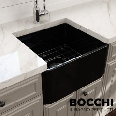 BOCCHİ Lavello Mutfak Eviyesi 50 cm Parlak Siyah