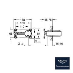 Grohe Tek Kumandalı Lavabo Bataryası 1/2 Universal Ankastre İç Gövde