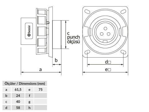 Bemis  3/16A. Makine Fişi IP67 BC1-1103-7114