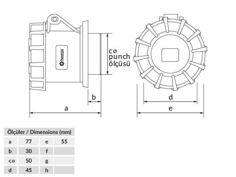 Bemis  2/32A. Makine Priz (Tek Parça) IP67 BC1-3102-7414