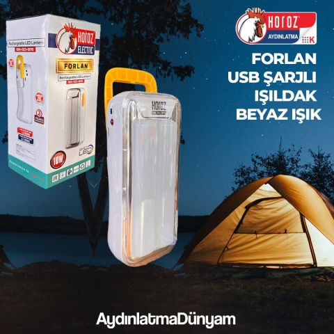 Horoz Forlan Usb Şarjlı Işıldak 6400k Beyaz Işık