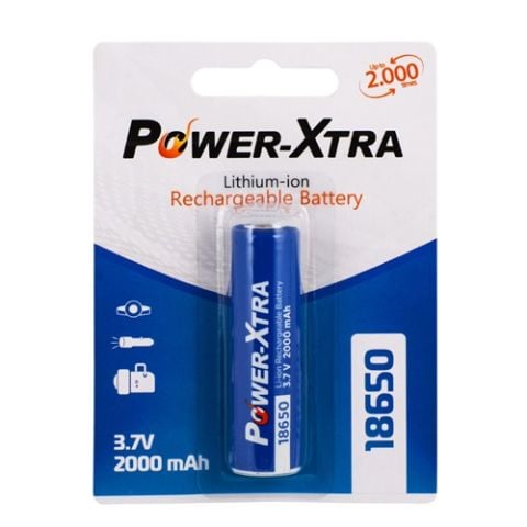 PowerXtra 18650 3.7V 2000 Mah Liion Şarjlı Pil Tekli Blister Başlı 900600503272