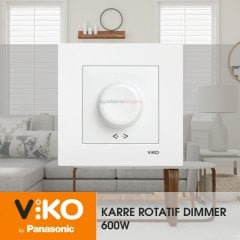 Viko Karre Rotatif Dimmer RL 600W/VA (Çerçeve Dahil)