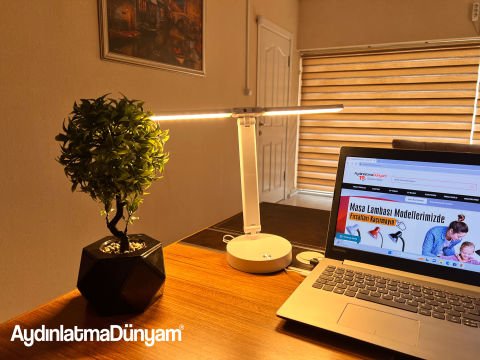ACK Şarjlı LED Masa Lambası, Ayarlanabilir Dokunmatik Işık, Çalışma ve Okuma Lambası